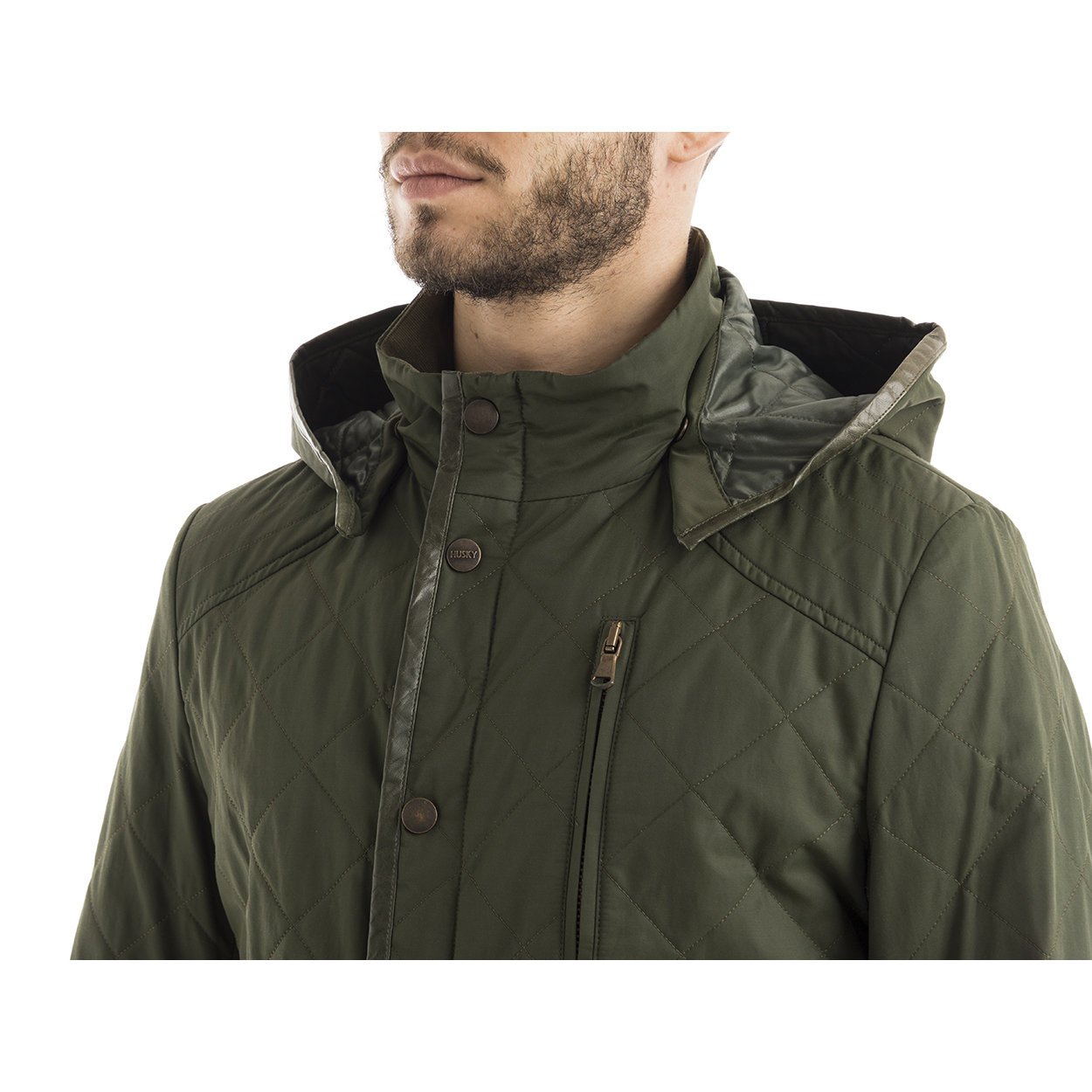 Giacca A Vento Uomo In Cotone - Trench Con Cappuccio Rimovibile Per Primavera/Autunno - Foto 7