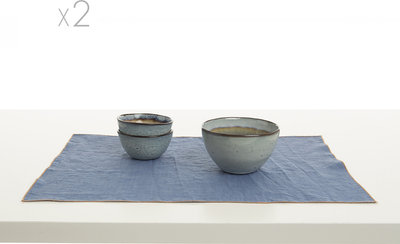 Tovaglie e Runner Set 2 tovagliette all'americana puro lino Stonewash, polonia