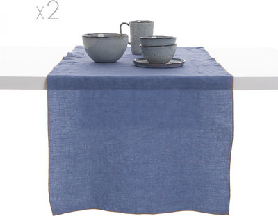 Tovaglie e Runner Set 2 runner puro lino Stonewash, polonia