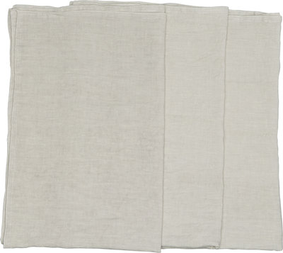 Set 3 strofinacci puro lino Stonewash, ostrica