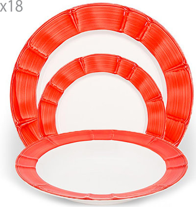 Servizi Tavola Servizio tavola 18pz Provence banda rosso