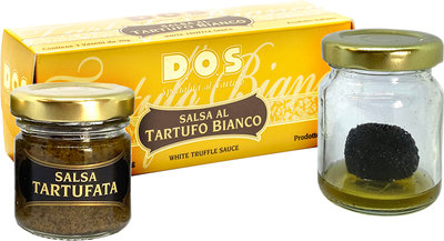 Prodotti al tartufo Salsa Tartufata dell'Umbria 50 gr - Tartufo Intero 15 gr - Tris Salsa Tartufo Bianco 30 gr