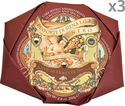 Dolci delle Feste 3 confezioni - Panforte di Siena IGP Nero 250 gr