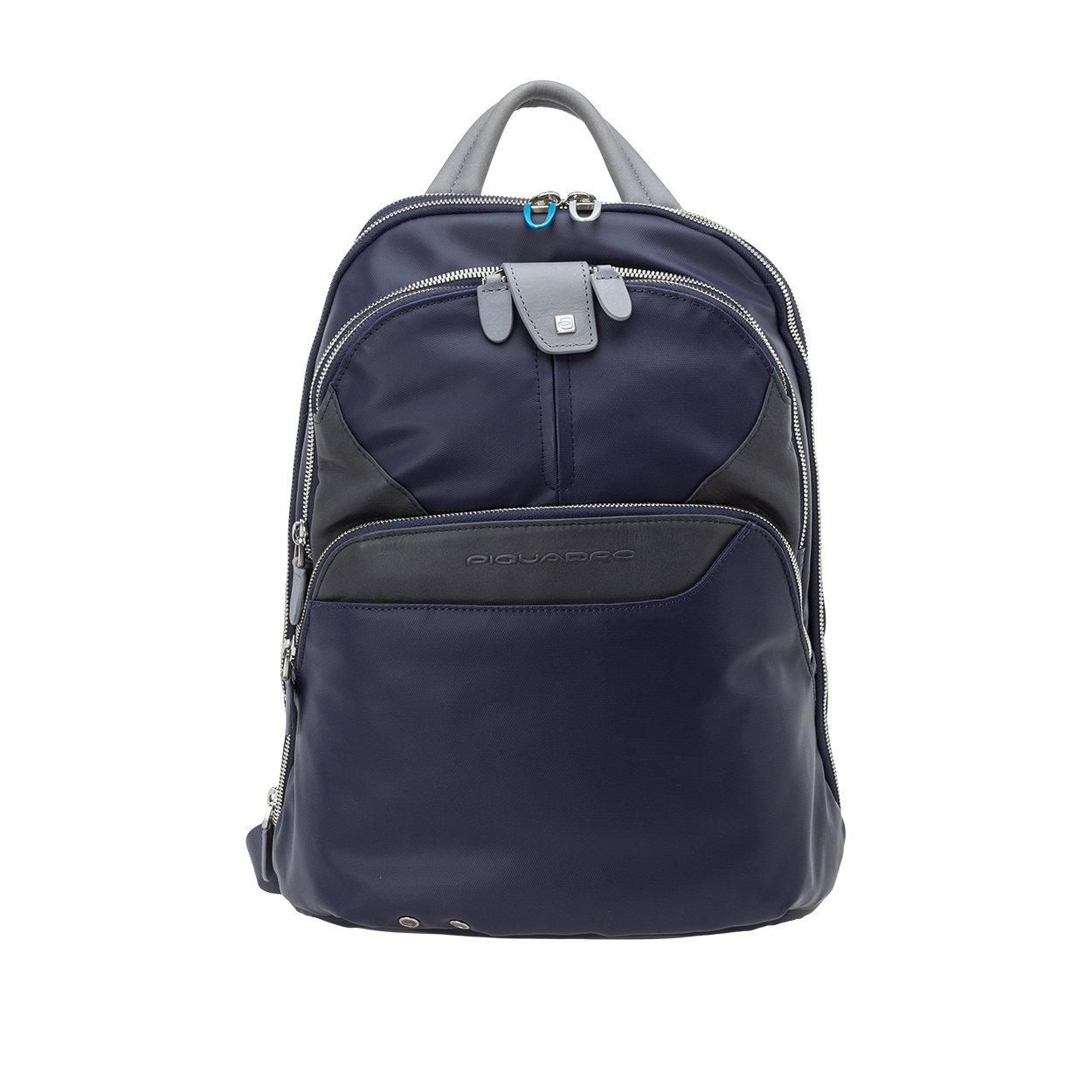 Mochila pequeña organizada en piel y tejido azules - Piquadro - Compra en  Ventis.