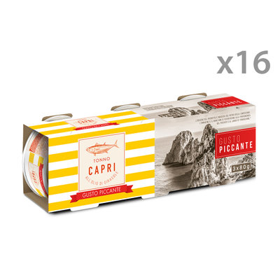 Altre conserve 16 confezioni - Tonno Capri in olio di girasole piccante 3x80 gr