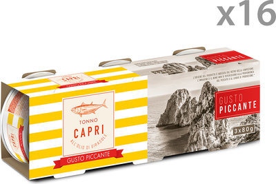 Altre conserve 16 confezioni - Tonno Capri in olio di girasole piccante 3x80 gr