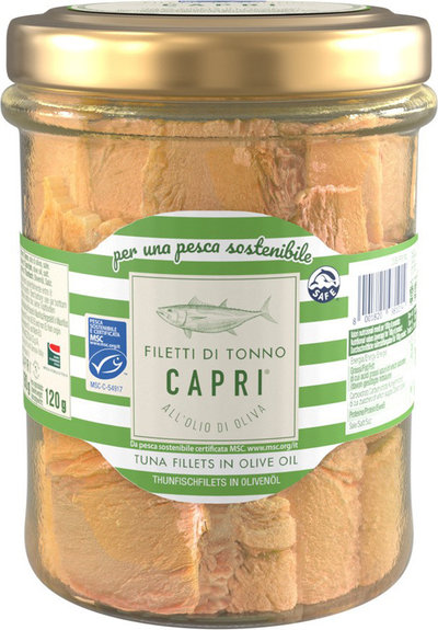 Tonno in olio d'oliva 12 vasetti - Filetti di Tonno Capri in olio d'oliva 180 gr