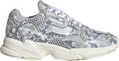 Sneakers Falcon in pelle stampa pitone grigia
