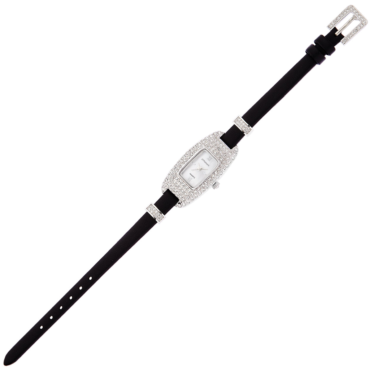 Orologio Ottaviani con strass e cinturino in pelle nero - Ottaviani -  Acquista su Ventis.