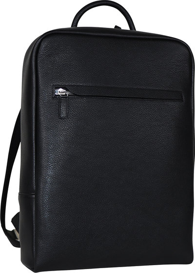 Zaini Zaino laptop sportivo in pelle nero