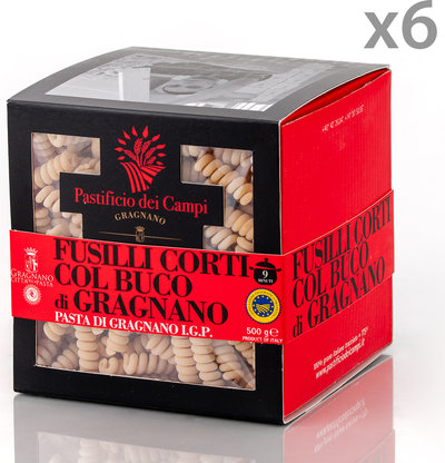 Grano Duro 6 confezioni - Fusilli Corti col Buco di Gragnano IGP 500 gr.