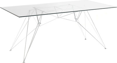 Tavoli Tavolo Spillo Slim, trasparente/grigio