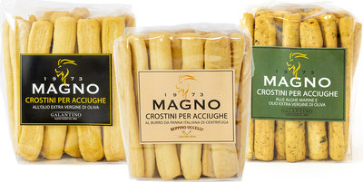 Snack 9 confezioni miste Crostini da 110 gr: 3 al burro - 3 all'olio EVO - 3 alle Alghe