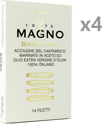 Alici & Acciughe 4 confezioni - "Boquerones" Acciughe del Cantabrico marinate 130 gr