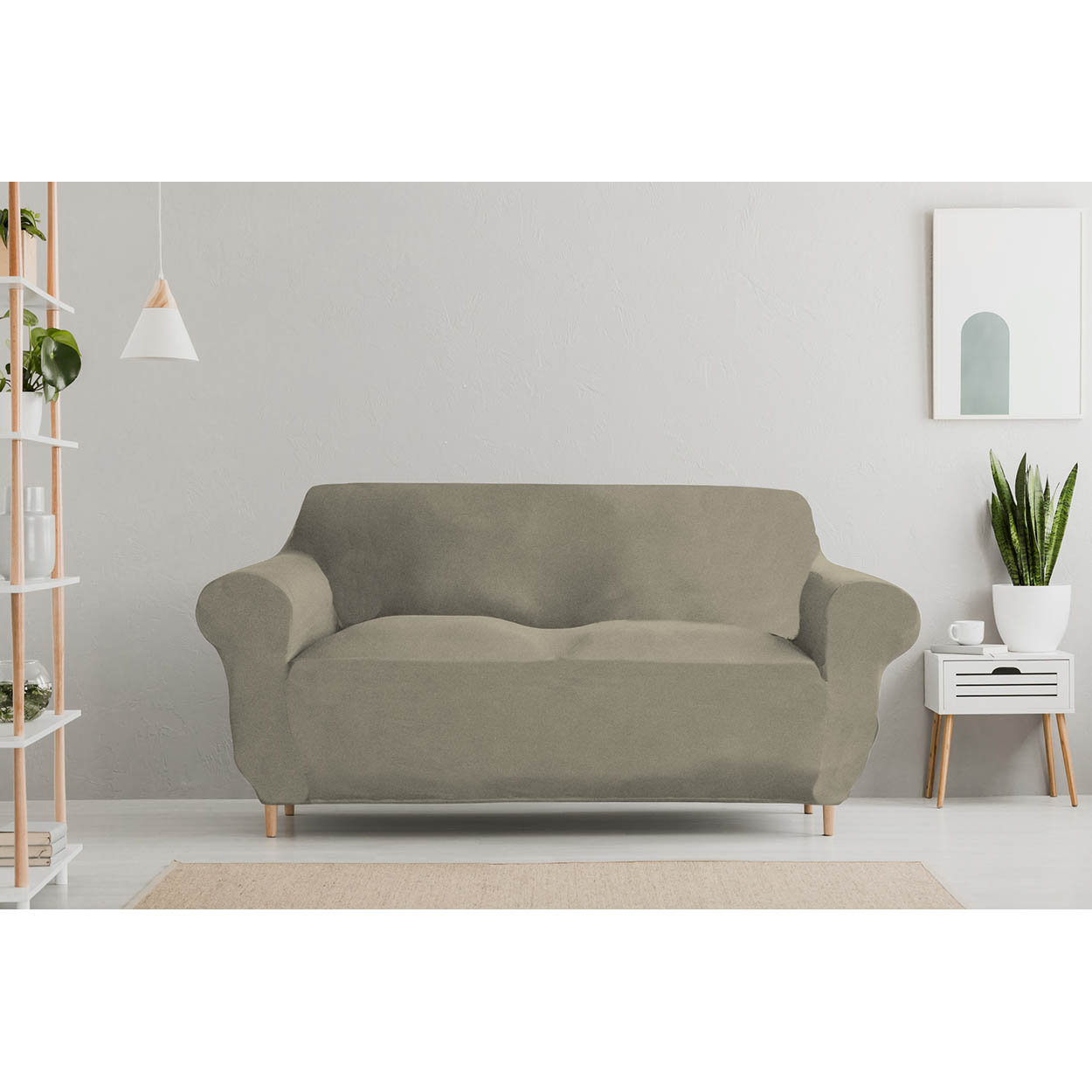 Funda de sofá elástica DAHLIA, color topo - DATEX - Compra en Ventis.