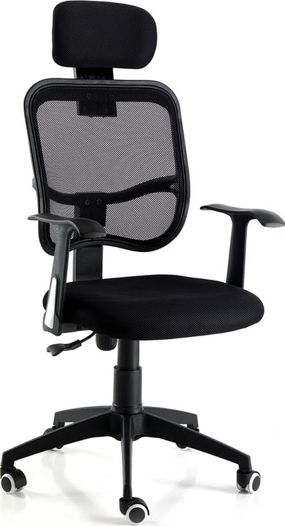 Poltrone Poltrona con poggiatesta da ufficio Cool Black, nero/tortora