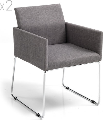 Sedie e sgabelli Set 2 sedie imbottita Emma, grigio
