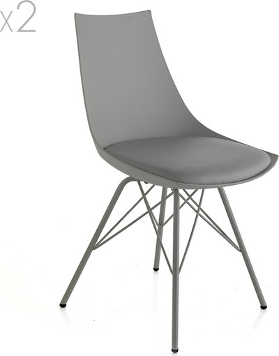 Sedie e sgabelli Set 2 sedie Kiki, grigio opaco