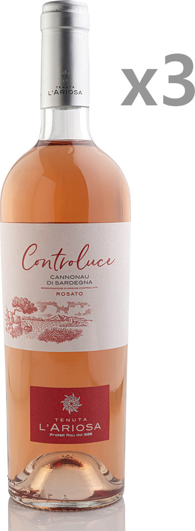 Vini rosé 3 bottiglie - Controluce Cannonau di Sardegna Doc Rosato 2020