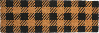 Tappeti Stampato effetto pied de poule Coco Door Mat, marrone