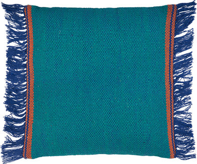 Cuscini e Fodere Cuscino con frange in cotone 45x45, azzurro