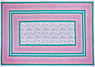 Copriletti, coperte e plaid Mezzero Ventotene 180x270, verde/rosa
