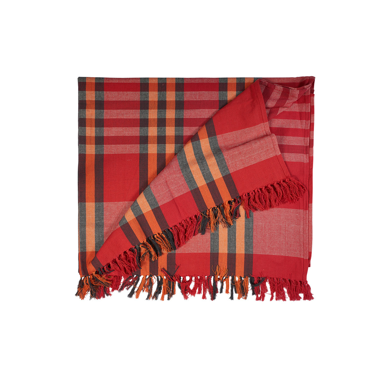 Image of Tovaglia Trattoria decor tartan 150x300, rosso/arancione