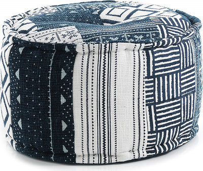 Poufs et Bancs Pouf rond YANTRA BLANC/BLEU