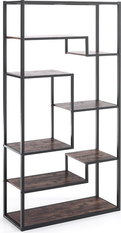 Librerie Mobile/Libreria Jumble High, nero opaco/marrone