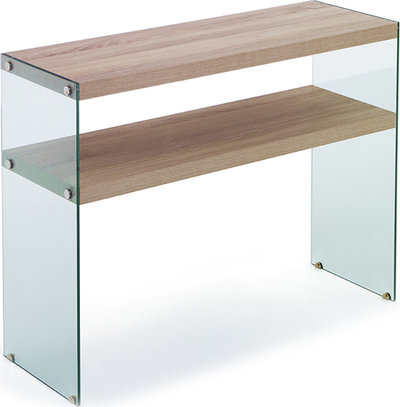 Consolle Consolle Nancy, trasparente/rovere