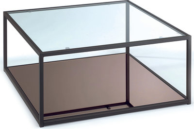 Tavolini Tavolino Tati, trasparente/nero opaco/rose gold