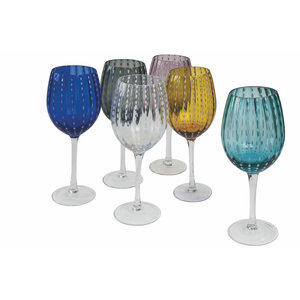 Villa d'Este Home Tivoli Geometrie Set of 6 Glass Drink Glasses 380 ml