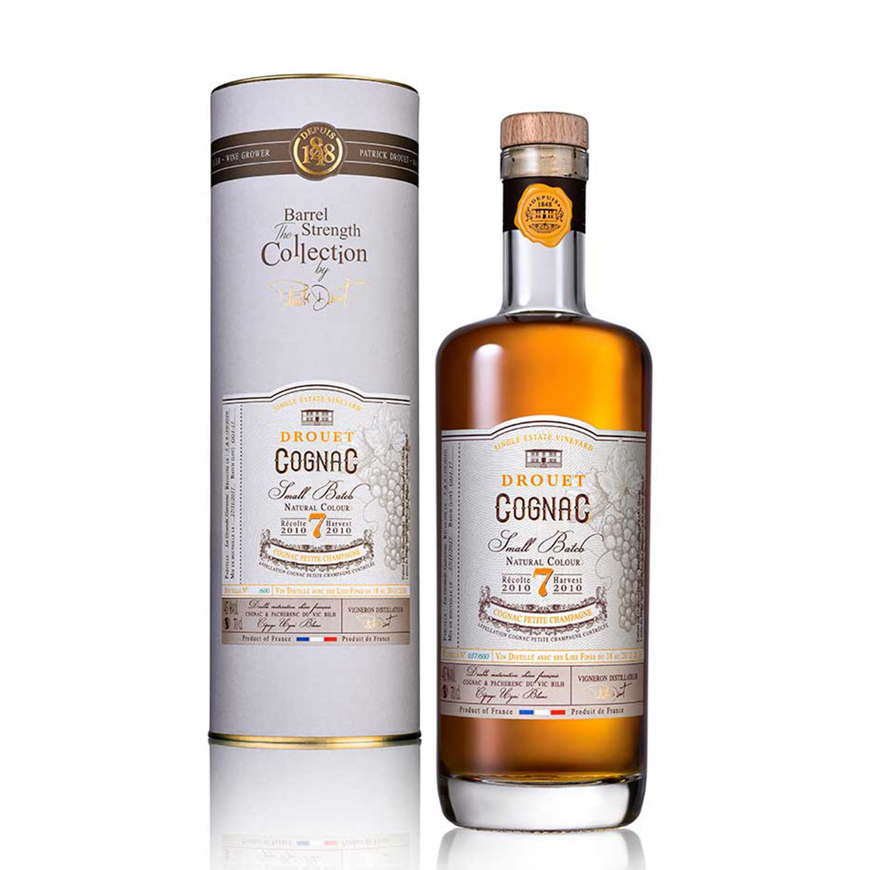 1 bottiglia 70 cl - Cognac Pacherenc cask finish 7 ans 45% con confezione a tubo