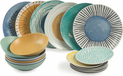 Servizi Tavola Marea Servizio Tavola 18 pezzi, multicolor