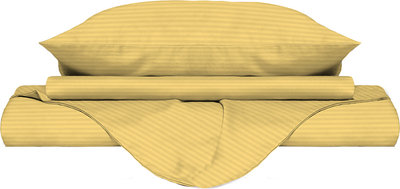 Copripiumini Parure copripiumino linea Satin Stripes matrimoniale, giallo satinato