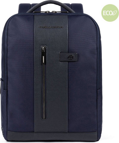 Zaini Piquadro zaino porta pc e porta ipad® in tessuto riciclato blu