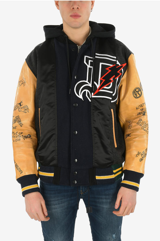 L-anton Bomber Jacket With Leather 