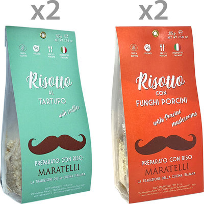 Risotti 4 Risotti misti da 215 gr: 2 Tartufo - 2 Funghi Porcini