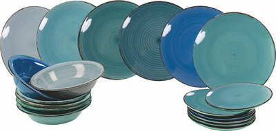 Servizi Tavola Baita Acqua Servizio Tavola 18 pezzi, multicolor