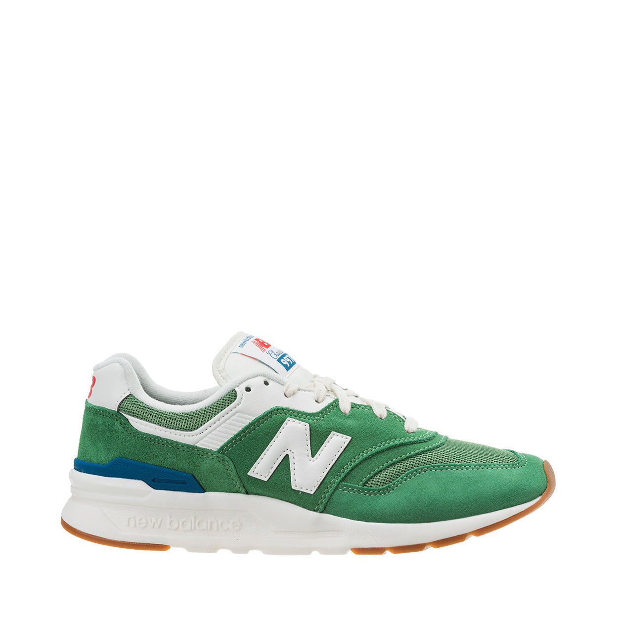 new balance white & green 997h sneakers