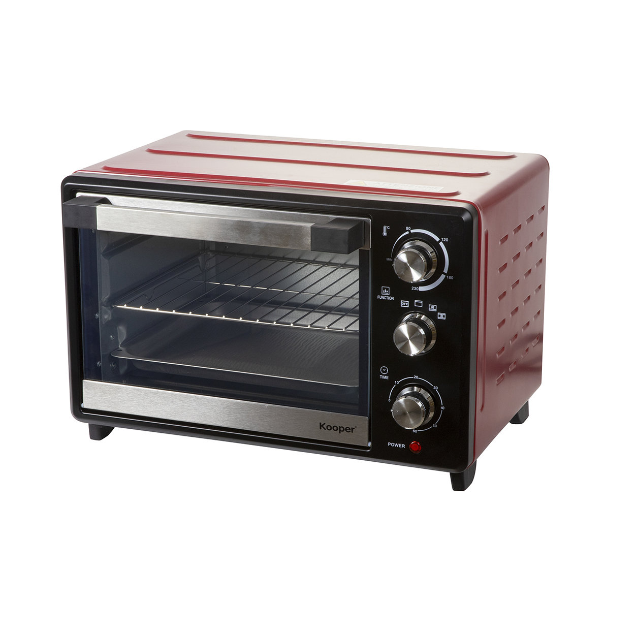 Forno 30 lt 1380w ventilato, rosso - Kooper - Acquista su Ventis.