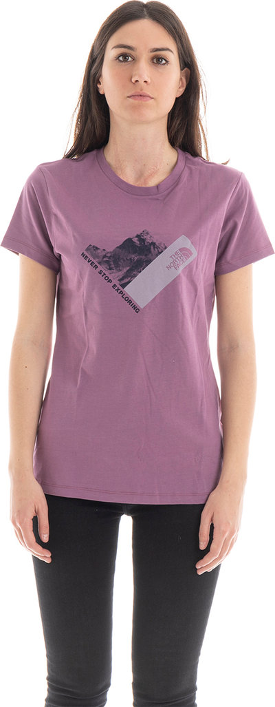 T-shirt The North Face T-shirt con stampa malva