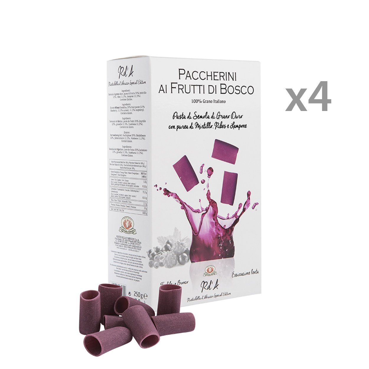 4 confezioni Paccherini al Frutti di Bosco 250 gr