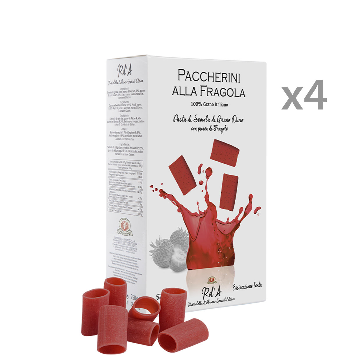 4 confezioni Paccherini alla Fragola 250 gr