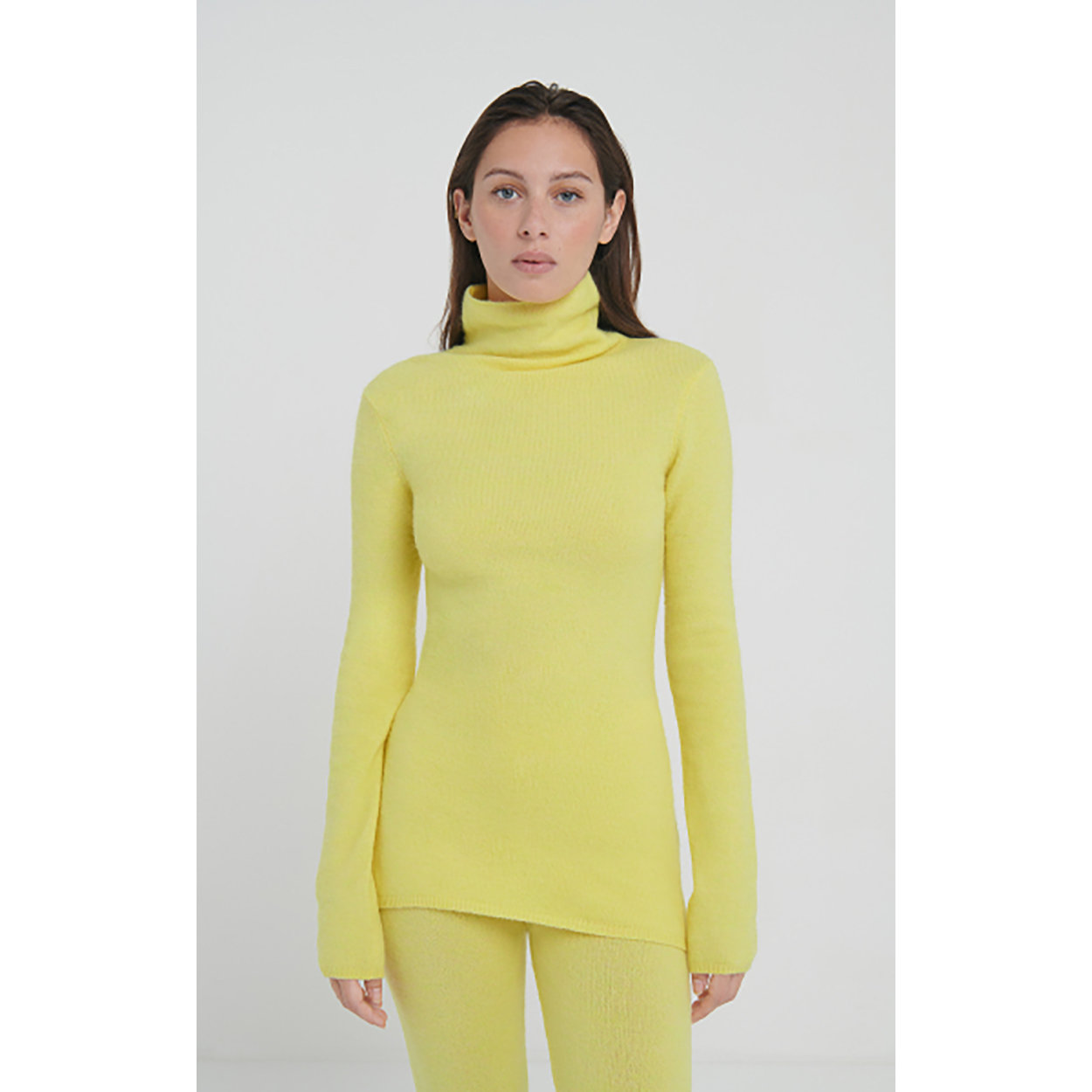 Image of Maglione con collo alto giallo