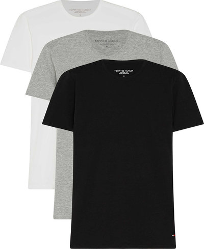 T-shirt Tommy Hilfiger Set di 3 pezzi T-Shirts elasticizzate Nero/Bianco/Grigio