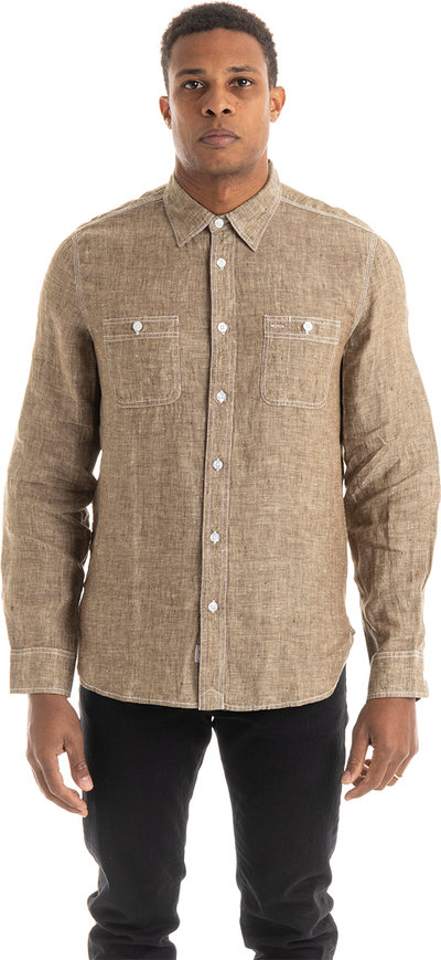 Camicie Camicia in lino con tasche scoiattolo