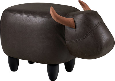 Poufs et Bancs Pouf taureau rembourré en similicuir - taureau marron
