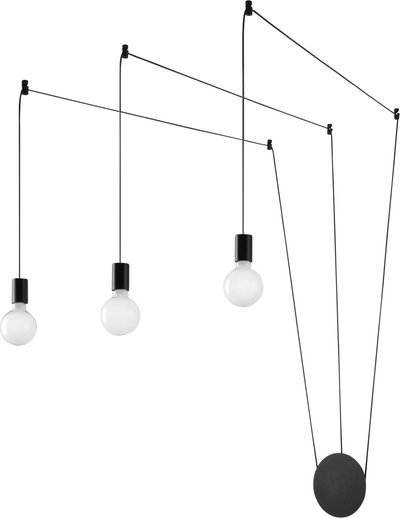 Lampade da soffitto Lampada da soffitto Habitat Nera 3xe27