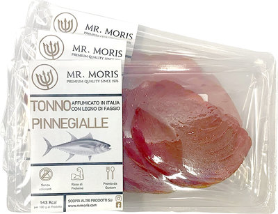 Altre conserve 3 Confezioni - Tonno Pinnegialle Affumicato Premium Mr. Moris® | Affumicato in Italia | Vaschetta ATM 100g